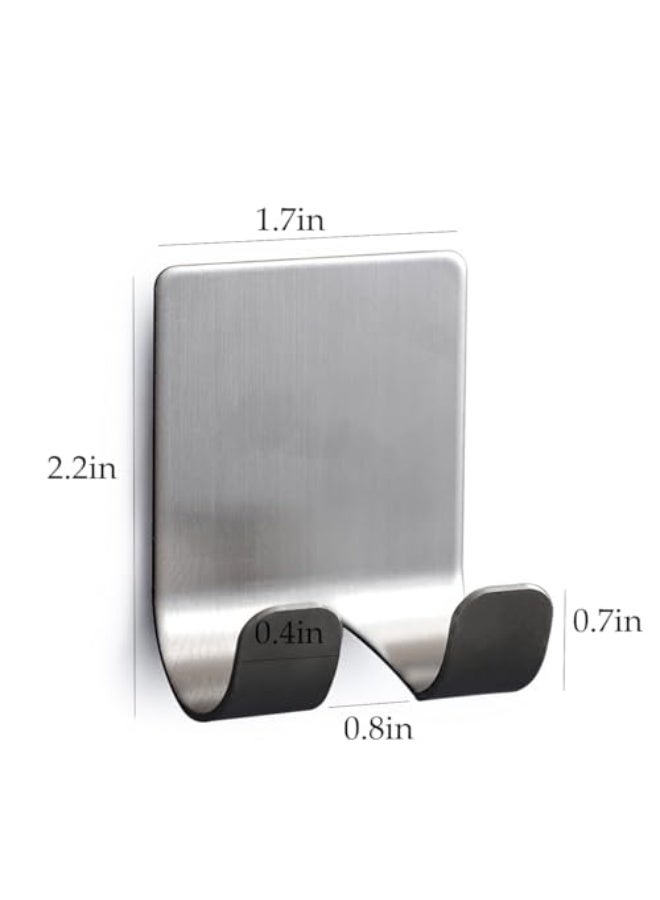 No-Drill Stainless Steel Razor Holder Adhesive Wall-Mounted Shaving Organizer Plug Hook and Storage Rack for Bathroom and Kitchen Silver 2pcs - Image 4