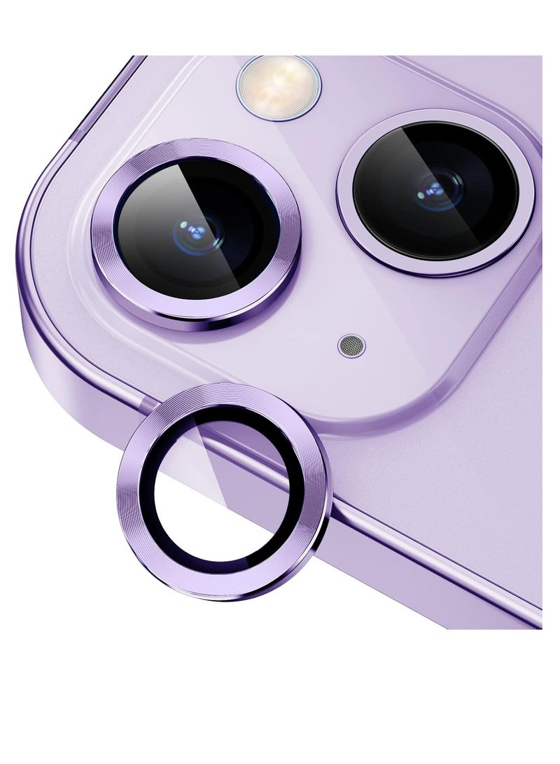 Camera Lens Protector Compatible withiPhone 13/13 mini/14/14 plus/15/15 plus | Impact Protection - High Clarity and Scratch/Fingerprint Resistant 9H Tempered Glass with Aluminum Trim (pink)  - Image 1