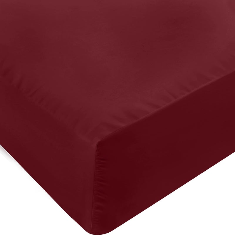 Utopia Bedding Queen Fitted Sheet Bottom Sheet Deep Pocket Soft Microfiber Shrinkage and Fade Resistant Easy Care 1 Fitted Sheet Only Red Burgundy