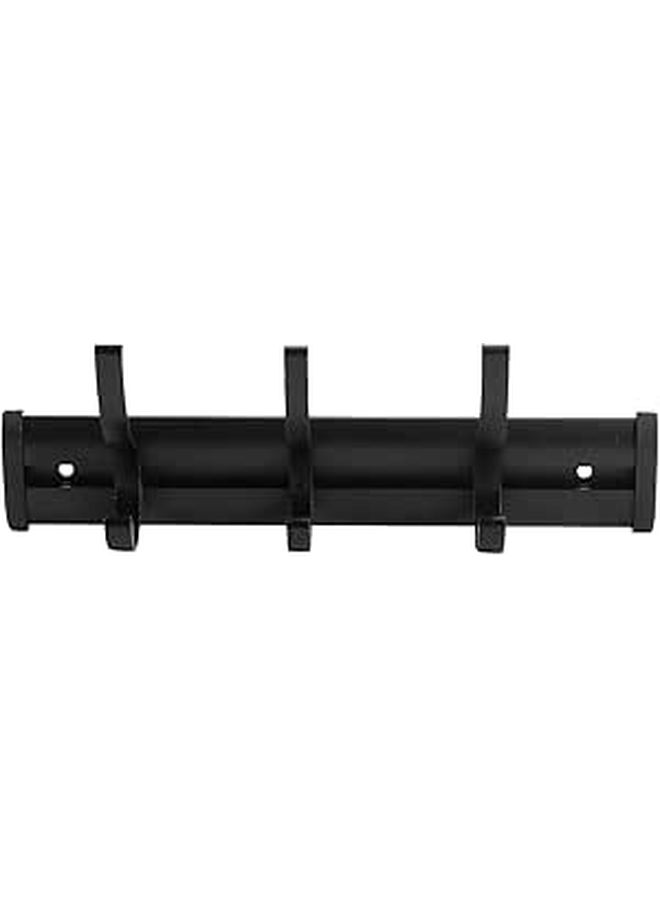 Black Space Aluminum 3pcs خطافات حائط قابلة للتعديل في الارتفاع لتخزين المناشف والأبواب - Image 1