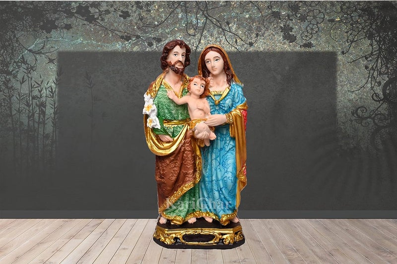 KariGhar Holy Family Decorative Christian Statues for Car DashboardHomeLiving RoomPrayer RoomGifting Multicolour15X27X55 inch Car - Image 3