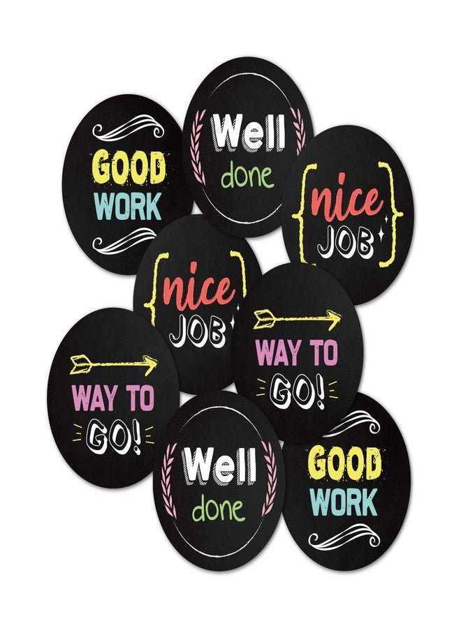 weRevel Paper Chalkboard Theme Appreciation Stickers, 40 Count, 2 Inches, Round, 4 Unique Designs - Image 1