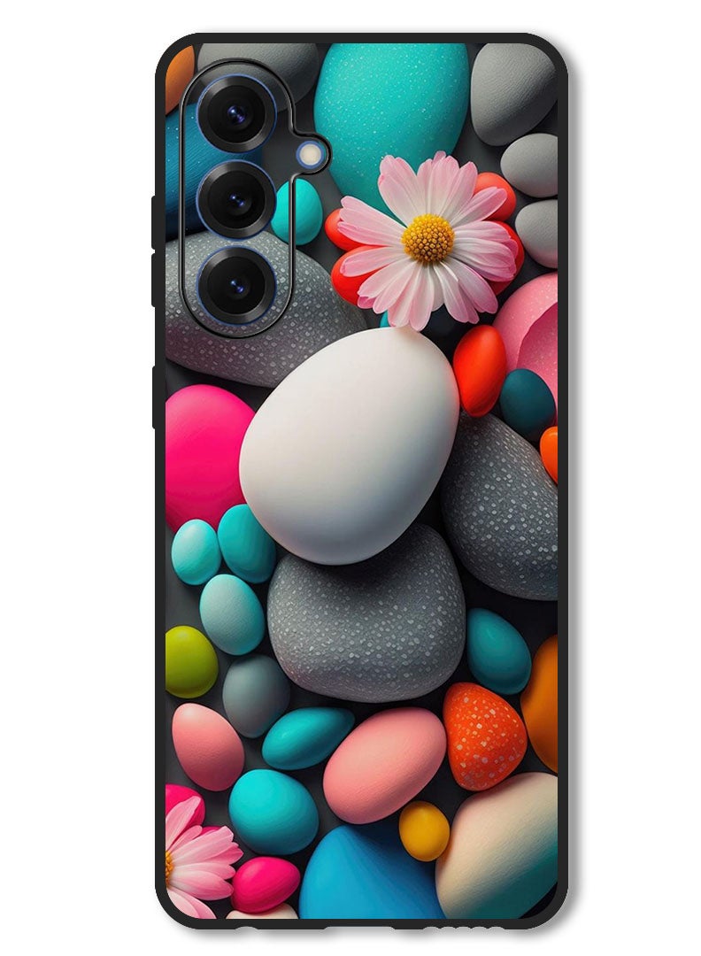 Theodor Case Compatible with Samsung Galaxy A26 Protection Shockproof Bumper Cover Colourful Stones - Image 1