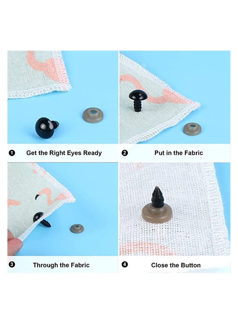 Zikra 120 Pcs 6 mm Plastic Safety Crochet Doll Eyes with Washers for Doll Plush Animal and Teddy Bear Puppet Craft Making - Image 4