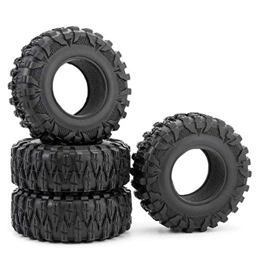 RCLIONS 4PCS 22inch 120mm RC Rubber Wheel Tyre Tires with Foam Insert for 110 RC Crawler Car Axial Wraith 90018 - Image 1