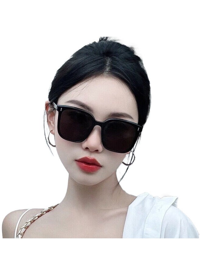 Bai Xiaoshe Bai Xiaoshu Sunglasses [Black Frame With Vertical Studs], Sunglasses For Men And Women, Sun Protection, Travel, Outdoor, Driving, Anti-Glare Glasses - Image 1