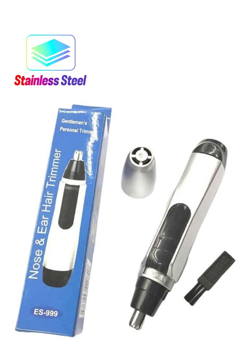نيبمينينت ماكينة كهربائية محمولة لتشذيب شعر الأنف مع غطاء وفرشاة أسود/فضي - Image 1