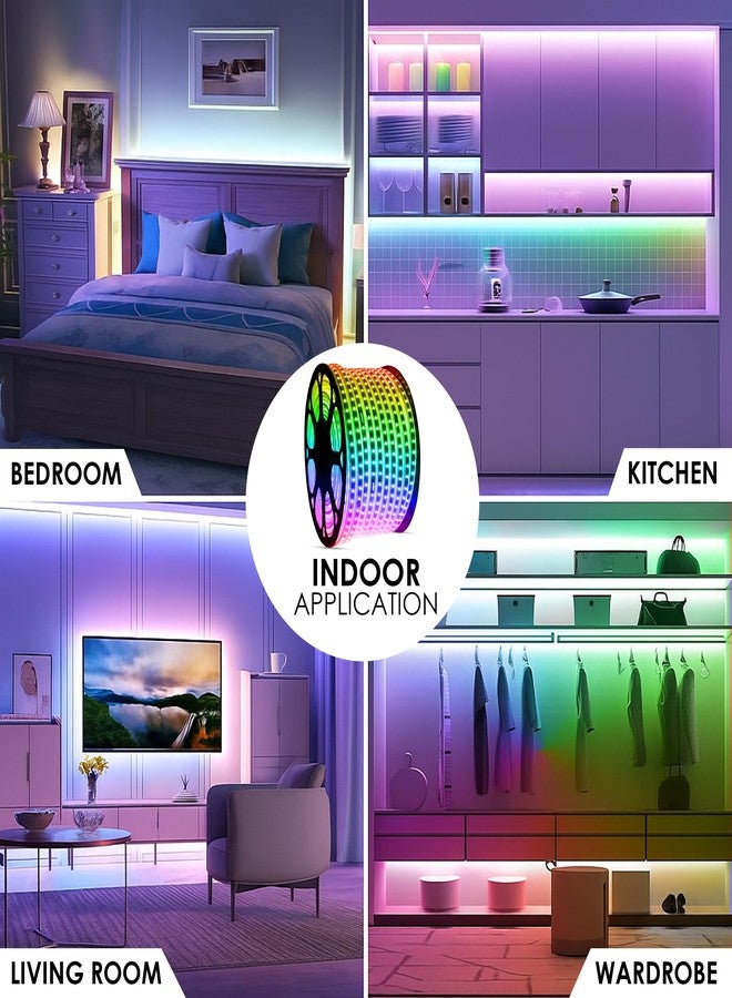 الجستو شريط إضاءة LED من جيستو بطول 3 أمتار - إضاءة خارجية عالية السطوع ومقاومة للماء للشرفات، ديكور المنزل، والأسقف المعلقة | شريط إضاءة RGB لتزيين ديوالي مع وحدة تحكم لتغيير الوضع (متعدد الألوان) - Image 4