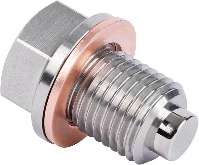 DEEFILL M12 x 1.5 Magnetic Oil Drain Plug with Copper Crush Washer for BMW and Benz - Image 1