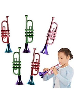 ArtCreativity 13 Inch Metallic Trumpets Set Of 5 Fun Plastic Musical Instruments Noise Makers For Parties And Events Music Toys For Kids Cool Birthday Party Favors For Boys And Girls  - Image 1