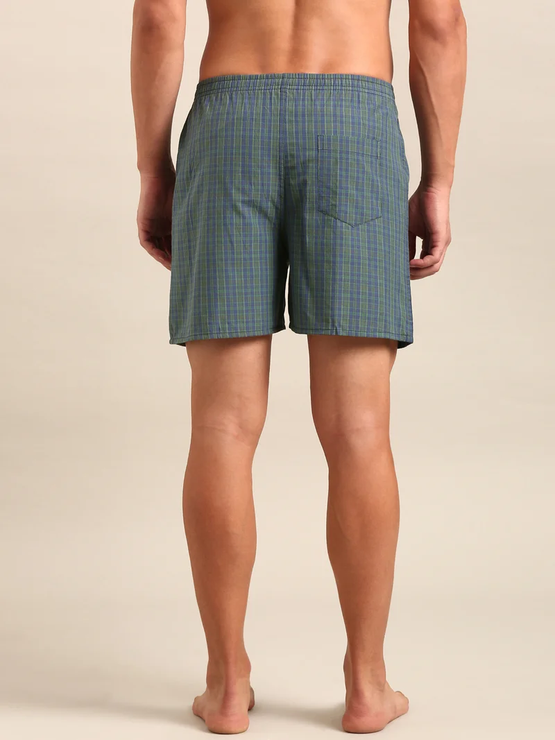 جوفن Men Checked Pure Cotton Boxers Pack of 2