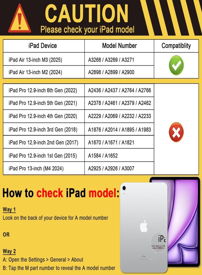 DONGKE جراب دونغكي لجهاز آيباد إير 13 بوصة M3 2025، M2 2024 - [حامل قلم مدمج] غطاء حماية ثلاثي الطي رفيع مقاوم للصدمات مع دعامة خلفية من مادة TPU الناعمة، خاصية التشغيل/الإيقاف التلقائي - بيج بنقشة مربعات الشطرنج - Image 2