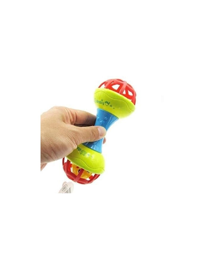 Baby Rattle Toy, Early Developmental Dumbell Toy for Infants, BPA-Free Plastic, Multicolor - Image 2