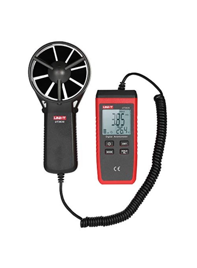 مقياس سرعة الرياح الرقمي XECRDP UT363S ميني LCD المحمولة مقياس سرعة الهواء واختبار درجة الحرارة مقياس سرعة الرياح الصغير  - Image 1