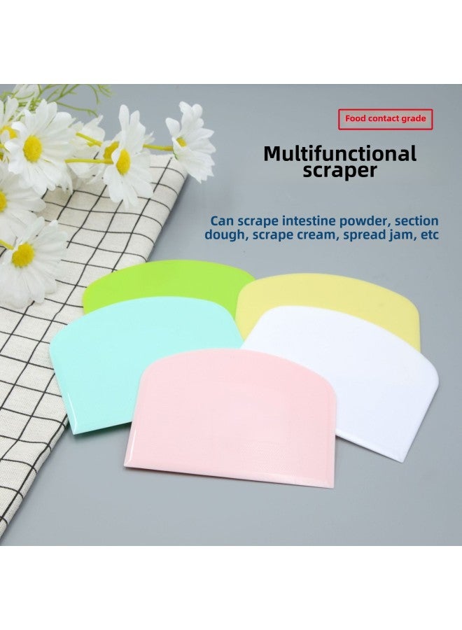 Multi-functional Scraper Kitchen Cut Noodle Scraper Food Grade PE Soft Scraper Baking Cake Cream Scraper Rice Rolls-Color:White Model