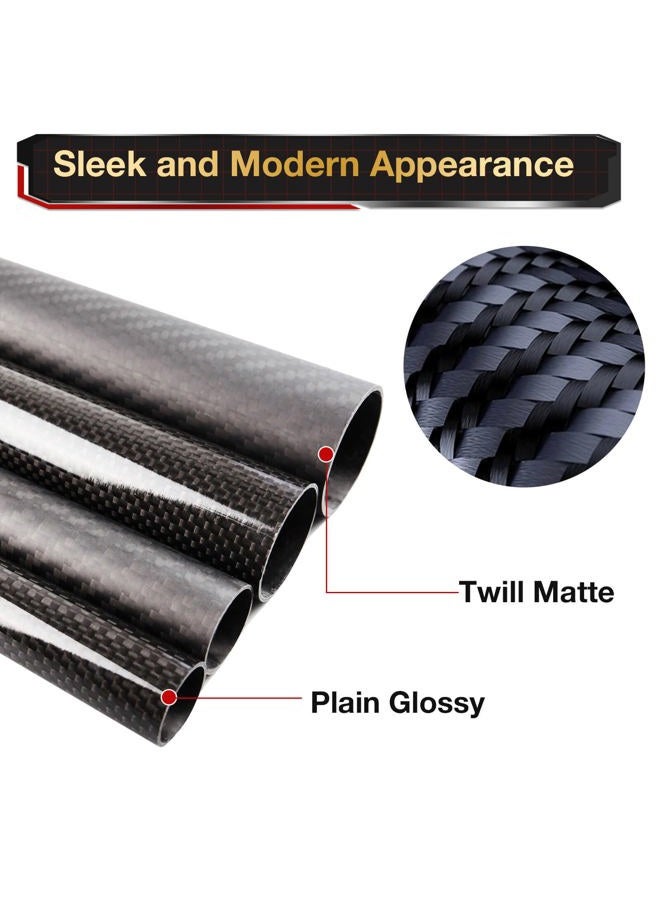 ARRIS 10mm 8mm x 10mm x 500mm 3K Roll Wrapped 100% Carbon Fiber Tube Matt Surface (2 PCS) - Image 5
