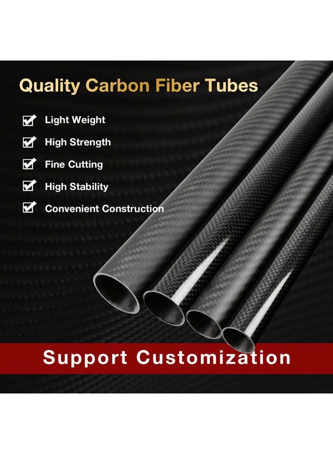 ARRIS 10mm 8mm x 10mm x 500mm 3K Roll Wrapped 100% Carbon Fiber Tube Matt Surface (2 PCS) - Image 2