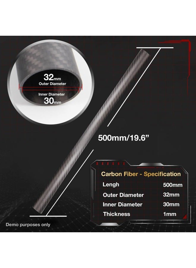 ARRIS 10mm 8mm x 10mm x 500mm 3K Roll Wrapped 100% Carbon Fiber Tube Matt Surface (2 PCS) - Image 4
