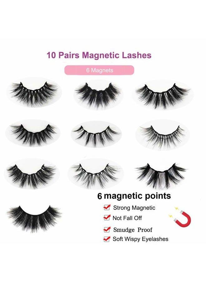 DAODER Magnetic Eyelashes with Eyeliner Kit 15pcs Set, 6 Magnets Lashes with Applicator 10 Pairs Variety Wispy Magnetic Lashes D Curl Look Like Extensions, No Glue, Reusable  - Image 4