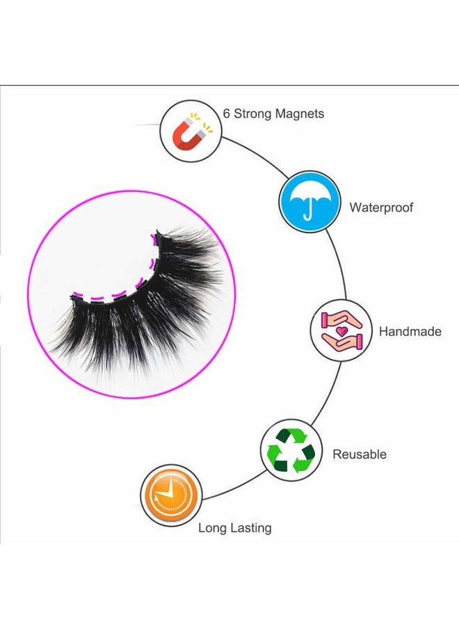DAODER Magnetic Eyelashes with Eyeliner Kit 15pcs Set, 6 Magnets Lashes with Applicator 10 Pairs Variety Wispy Magnetic Lashes D Curl Look Like Extensions, No Glue, Reusable  - Image 2