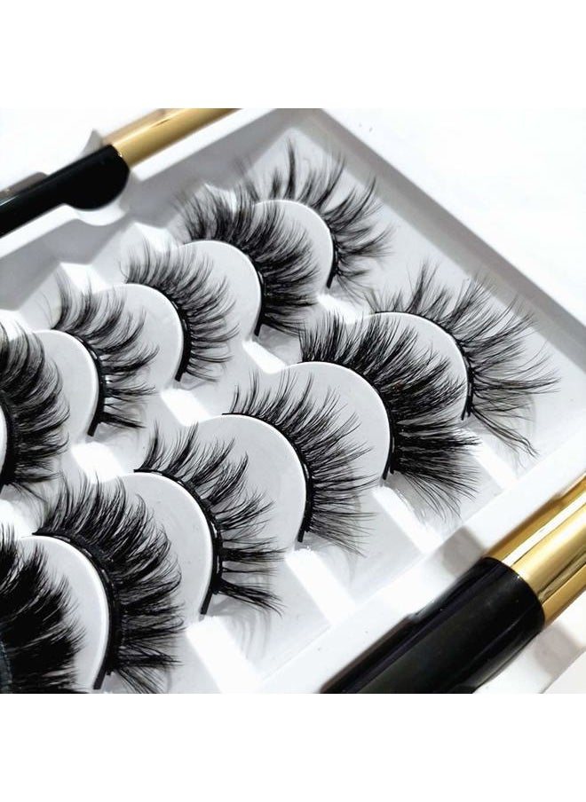 Magnetic Eyelashes with Eyeliner Kit 15pcs Set, 6 Magnets Lashes with Applicator 10 Pairs Variety Wispy Magnetic Lashes D Curl Look Like Extensions, No Glue, Reusable