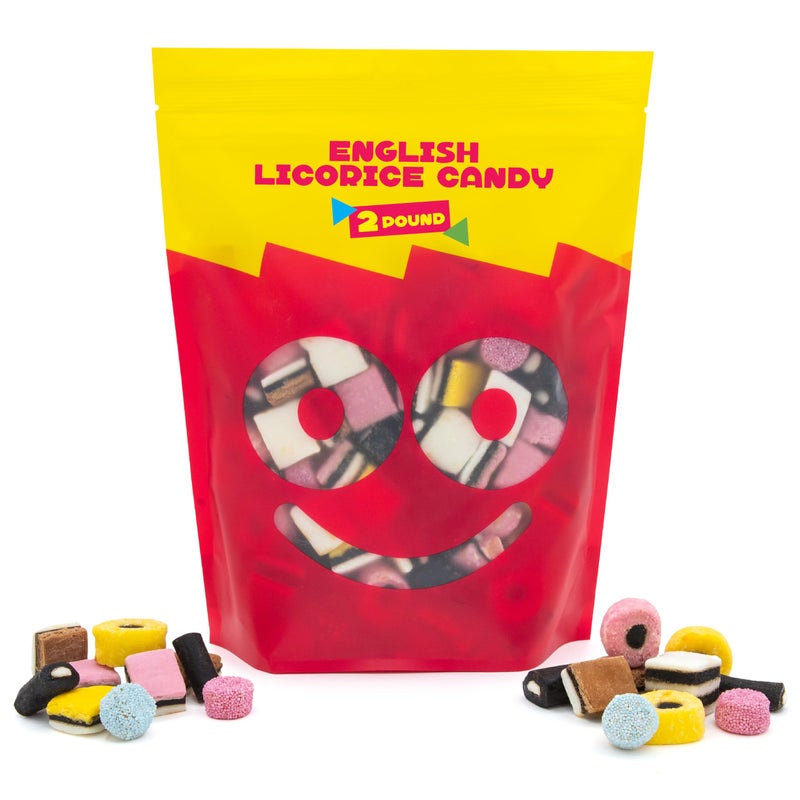 LAETAFOOD English Licorice Candy | 2 Pound Bag | Allsorts Licorice Mix | Gourmet English Candy Bulk | Old Fashioned Candy Assortment | Mixed Shapes and Textures - Image 1