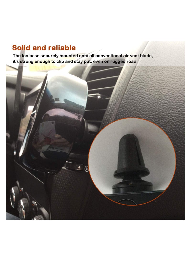 Generic - Car Air Vent USB Fan Auto Cooling Fan With Colorful Light/Suction Cup Car USB Fan/Mini Air Conditioner Freshener Vent Clip Sliver Fan - Image 1