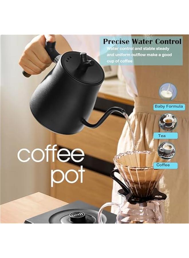 Beauenty Gooseneck Electric Kettle, 304 Stainless Electric Kettles for Boiling Water, Pour Over Coffee & Tea, Automatic Temperature Control and Constant Temperature, 1000W Quick Heating, 1L (Black#1) - Image 4