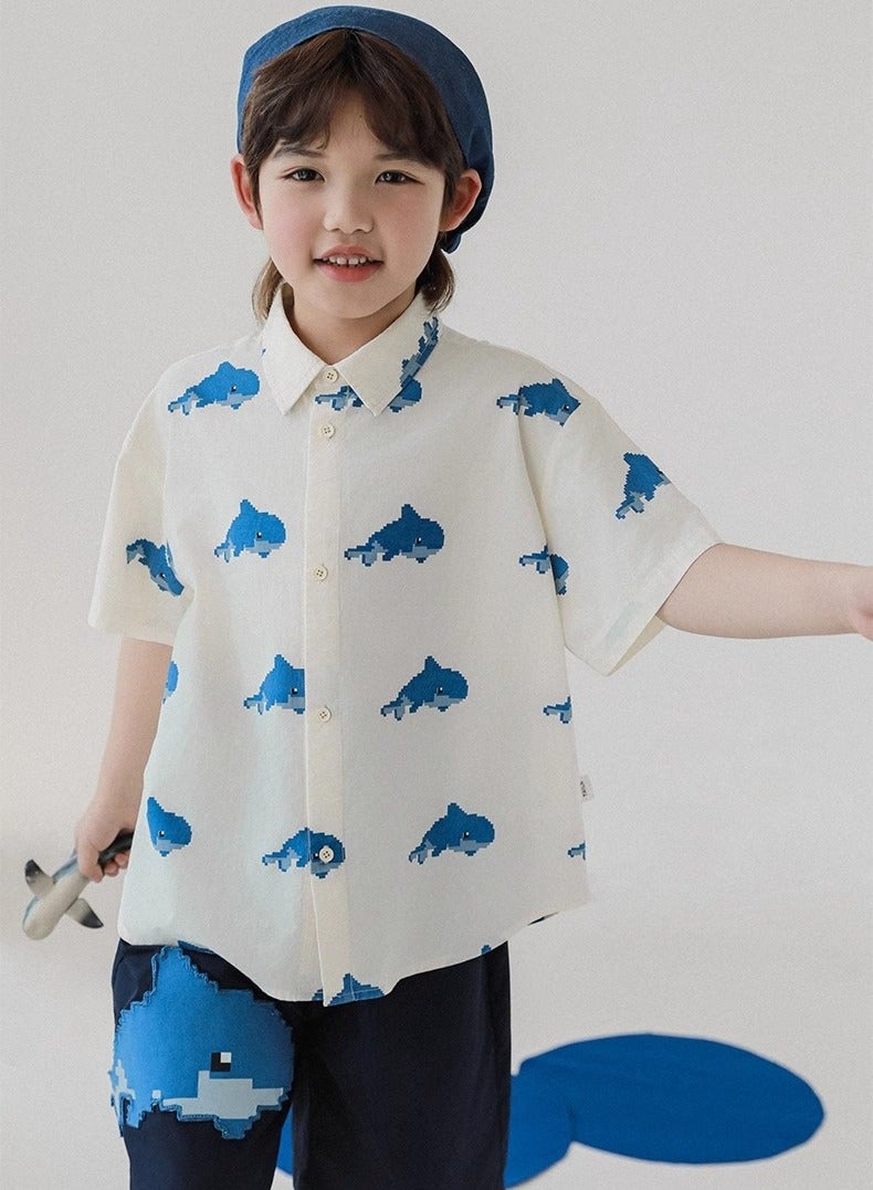 Oddtails Boys' Thin Breathable Short Sleeved Shirt  - Image 3