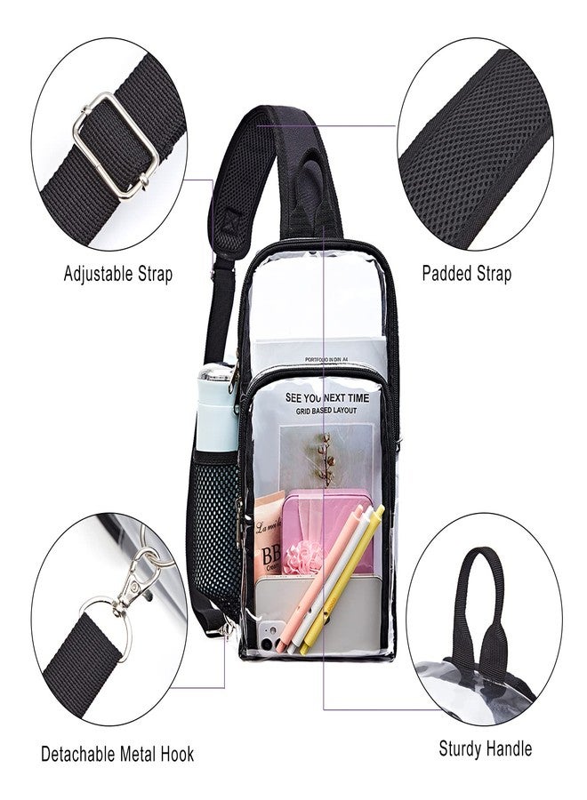 Edraco Clear Sling Bag for Concert & Stadium Approved, Shoulder Backpack for Men & Women - Holds Phone, Wallet, Keys, Power Bank - Image 5