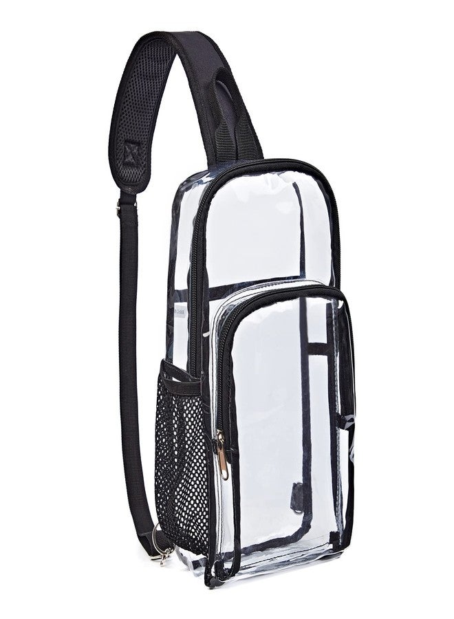 Edraco Clear Sling Bag for Concert & Stadium Approved, Shoulder Backpack for Men & Women - Holds Phone, Wallet, Keys, Power Bank - Image 1
