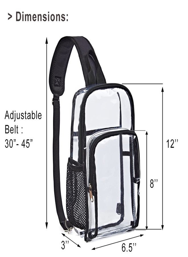 Edraco Clear Sling Bag for Concert & Stadium Approved, Shoulder Backpack for Men & Women - Holds Phone, Wallet, Keys, Power Bank - Image 4