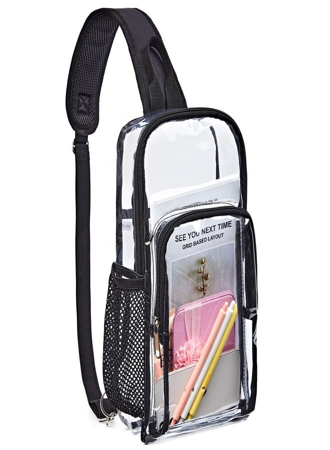 Edraco Clear Sling Bag for Concert & Stadium Approved, Shoulder Backpack for Men & Women - Holds Phone, Wallet, Keys, Power Bank - Image 3