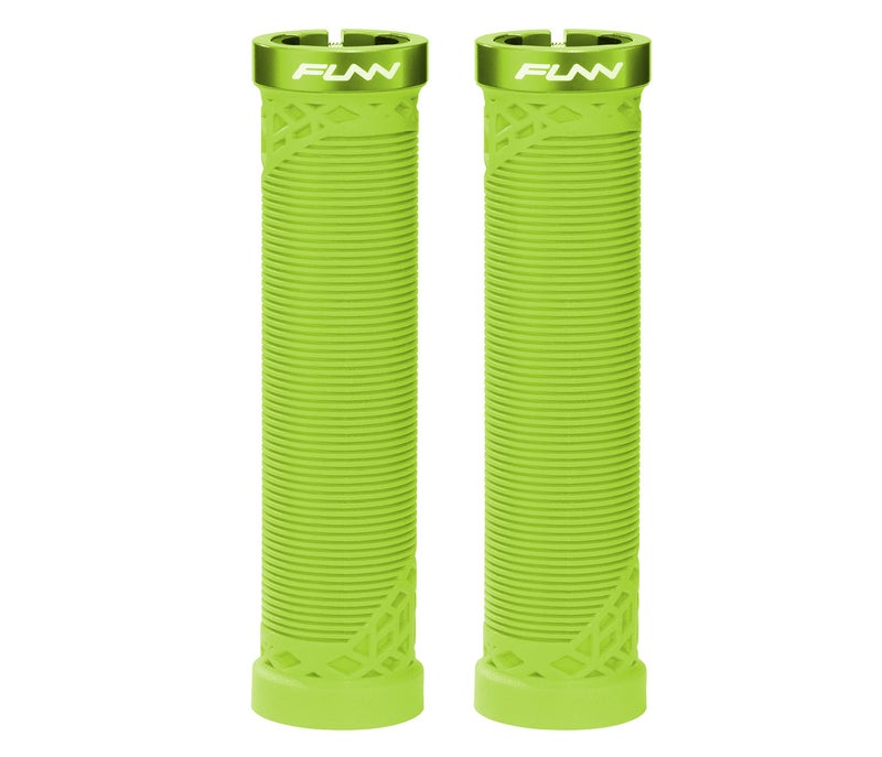 Funn Hilt Mountain Bike Handlebar Grips with Single Lock On Clamp, Lightweight and Ergonomic Bicycle Handlebar Grips with 22 mm Inner Diameter, Unique Patterned Bicycle Grips for MTB/BMX (Green) - Image 1
