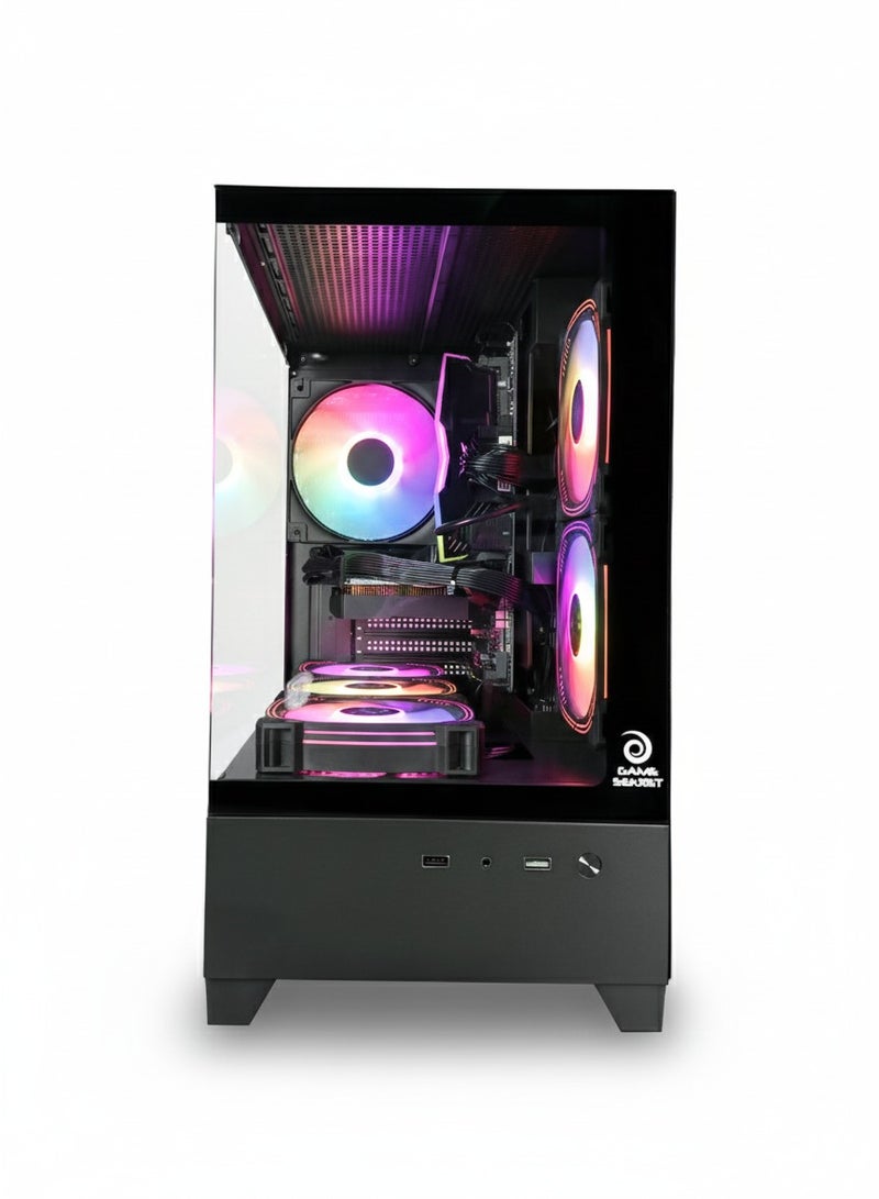 Game Sekret حاسوب الألعاب Apex Gaming PC من Game Sekret – بمعالج AMD Ryzen 5-5500، وبطاقة رسوميات AMD Radeon RX 580 بسعة 8 جيجابايت، وذاكرة DDR4 بسعة 16 جيجابايت، وتخزين SSD من نوع M.2 NVMe بسعة 1 تيرابايت، ومبرّد هوائي، ولوحة أم B550، ومزوّد طاقة 500 واط بمعيار 80+، واتصال WiFi وBluetooth، ونظام تشغيل Windows 11 Pro، مع ضمان لمدة سنة واحدة. - Image 3