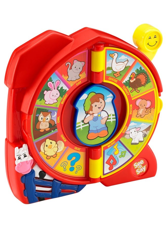 Fisher-Price لعبة تعليمية للأطفال الصغار See 'N Say The Farmer Says، لعبة تفاعلية مع أصوات الموسيقى والعبارات للأطفال من سن 18 شهرًا فأكثر  - Image 1