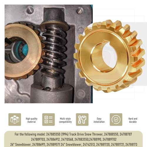 Karbay 917-04861 20 Teeth Auger Worm Gear, Compatible with MTD Craftsman Troy Bilt 40" - 42" Snowblower, Replaces 717-0528 717-04449 717-0528A 917-0528A. - Image 4
