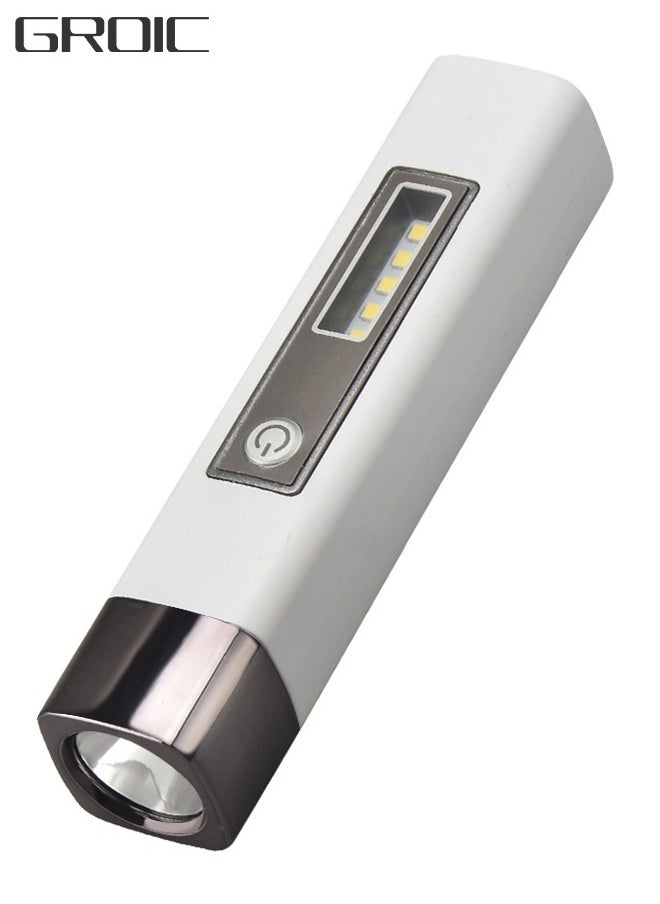 GROIC - USB Multifunction Lighting Rechargeable Mini Flashlight, LED Torch Flash Light with Powerbank, Super Bright High Light Zoomable Waterproof LED Flashlight with 4 Light Modes - Image 1