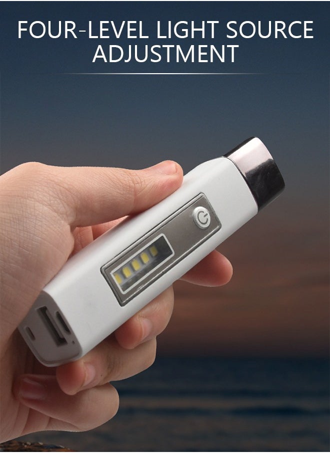 GROIC - USB Multifunction Lighting Rechargeable Mini Flashlight, LED Torch Flash Light with Powerbank, Super Bright High Light Zoomable Waterproof LED Flashlight with 4 Light Modes - Image 1