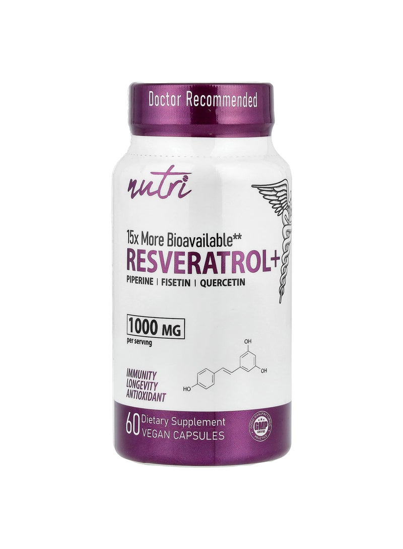Nutri, Resveratrol+, 60 Vegan Capsules
