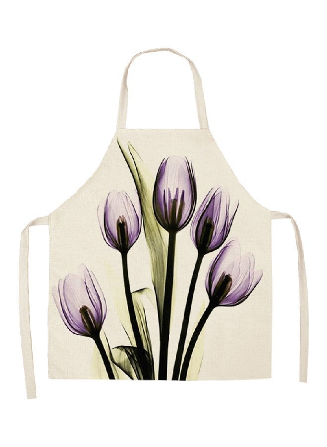 NIBEMINENT Printed Household Apron Purple/Green/Beige 68x55cm