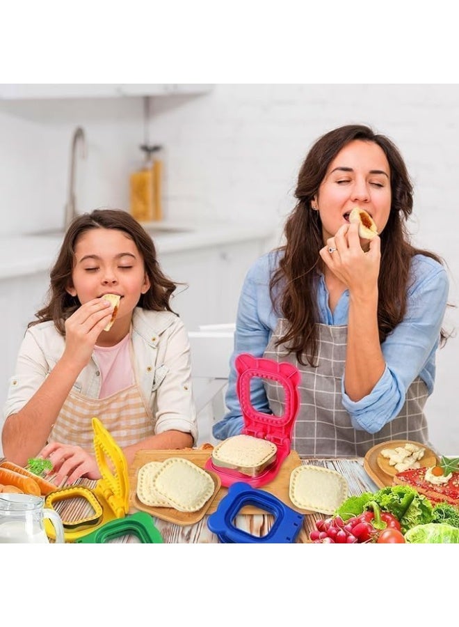 انقر لرؤية العرض الكامل اداة تقطيع الساندويتشات واغلاق الساندويتشات 2 في 1، اداة تقطيع الساندويتشات والخبز للمدرسة والنزهات والتخييم وصنع البان كيك، ادوات المطبخ وادوات تقطيع البسكويت والساندويتش (اصفر، دائرية) - Image 2