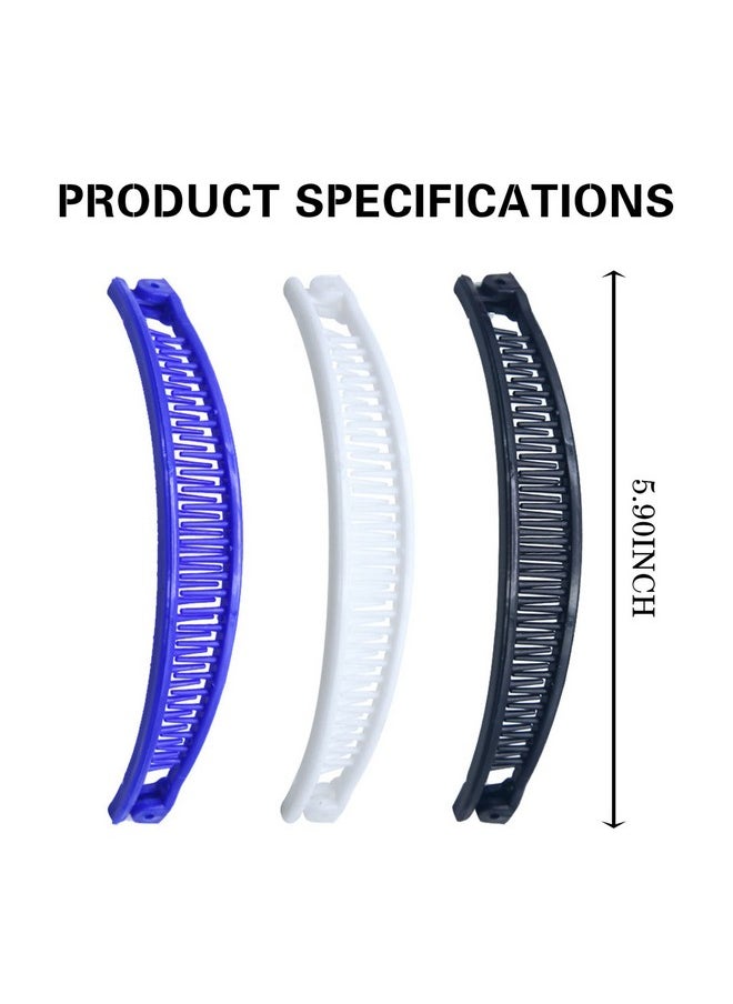 1st Choice 3 Pieces Clincher Combs Banana Combs Banana Clip Grip Comb Fishtail Fish Hair Lady Fish Shape Ponytail Banana Clip Girls Long Women Clamp Accessory  - Image 2