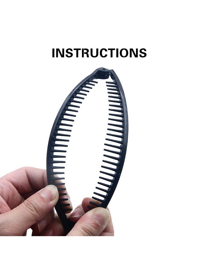1st Choice 3 Pieces Clincher Combs Banana Combs Banana Clip Grip Comb Fishtail Fish Hair Lady Fish Shape Ponytail Banana Clip Girls Long Women Clamp Accessory  - Image 3
