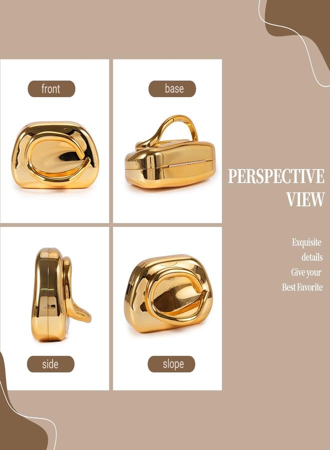 PHILOMENA Evening Clutch Purses Women Acrylic Handbags Trendy Decoration Metal Handlebars Shoulder Crossbody Bag Wedding Party Casual (Gold) - Image 5