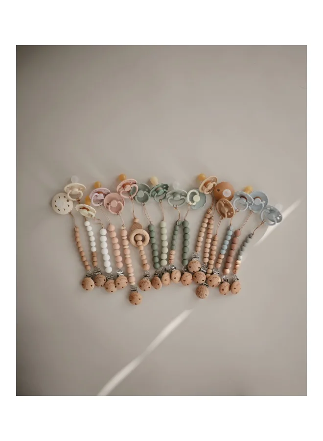 mushie Pacifier Clips Eva Redwood