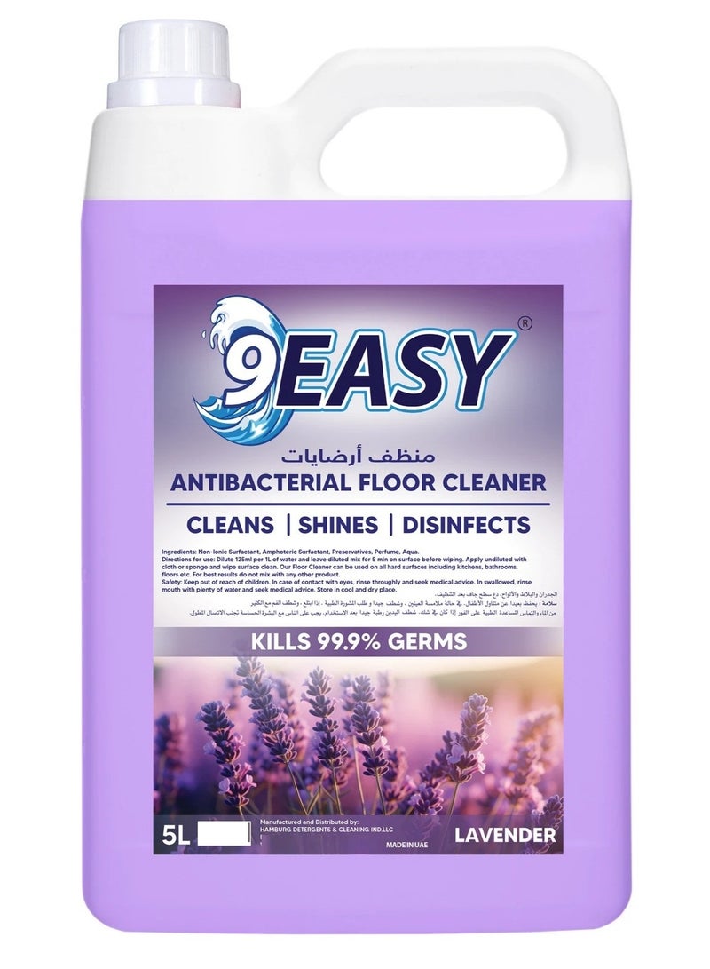 9EASY Antibacterial Floor Cleaner Lavender 5L - Image 1