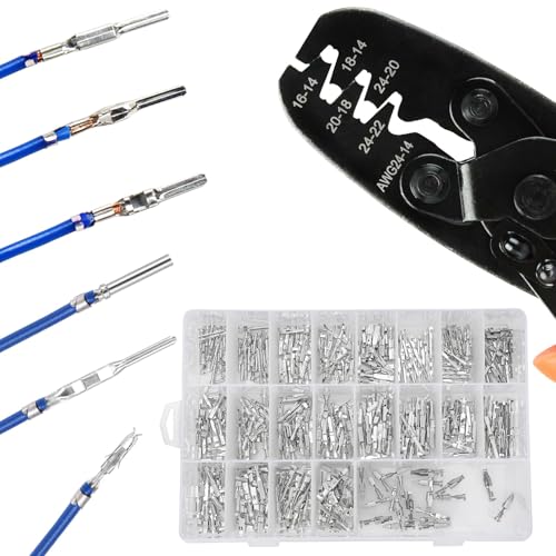 Linkstyle 420PCS Connector Pins Terminal Kit, 21 Types Automotive Car Electrical Wire Terminal 1/1.5/1.8/2.2/2.8/3.5mm Non-insulated Plug Male Female Crimp Seals Wire Connectors w/18pin Extractor Tool - Image 4