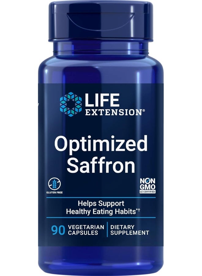 Life Extension Optimized Saffron Extract With Satiereal, 90 Veg Caps - 88.25 Mg - Image 1