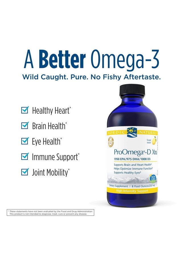 NORDIC NATURALS Nordic Naturals ProOmega-D Xtra Liquid, Lemon Flavor - 8 oz - 3400 mg Omega-3 + 1000 IU D3 - High-Potency Fish Oil - EPA & DHA - Brain, Eye, Heart, & Immune Health - Non-GMO - 48 Servings - Image 3